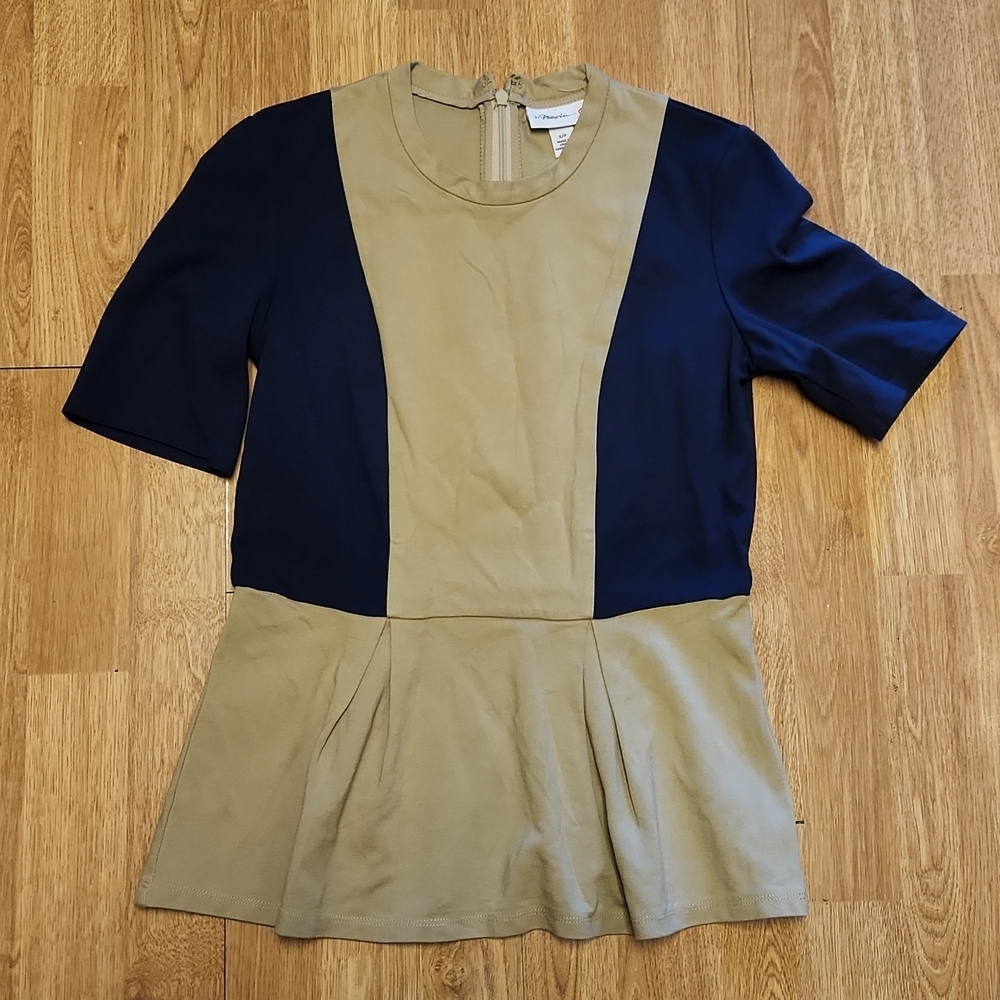 Phillip Lim for Target navy tan peplum top small